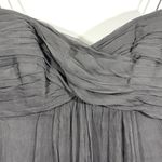 Amsale Gray Flowy Silk Ruched Bust Maxi Dress Size 4 Photo 6