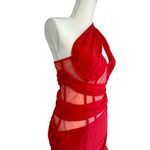 NBD  Christian Gown in Red Medium New Womens Long Maxi one shoulder formal Dress Photo 6