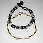 Black White Yellow Seed Bead Beaded Flower Bracelets Photo 3