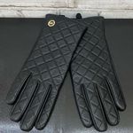 Michael Kors MICHAEL Black Quilted Leather Women’s Gloves Size L Photo 2