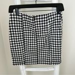 Free People NWT Gameday Black/White Gingham Mini Skirt Size 8 Photo 3