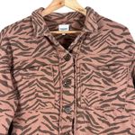 Kensie Western Shacket Womens S Brown Zebra Print Button Down 100% Cotton Earthy Photo 2