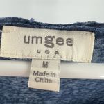 Umgee  blue M burnout tee buttons raw hem casual lounge layering Photo 5