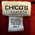 Chico's  Travelers Cardigan Sweater Long Sleeve Open Tie Front Slinky Knit Red XL Photo 1