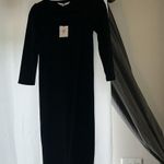 The Nines By Hatch Maternity Black Ribbed Slit Midi Dress Size undefined Photo 1