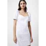 Elliatt  Feminise Textured‎ Puff Sleeve Mini Dress Large White New Photo 8