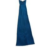 Line and Dot  Metallic Midi Dress Women's Blue M Photo 3