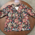 Vintage Serbin 80s Blazer Floral Red Pink Women's Plus Size 16W Formal Wear Photo 0