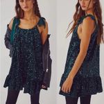 Free People  Nova Green Convertible Sequin Mini Dress - Size Small Photo 1