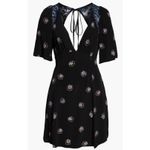 Free People  Mockingbird Mesh Inset Mini Dress Women's Size 2 Black and Blue Photo 1