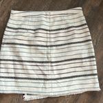 Loft NWT Faux Wrap Fringe Hem Blanket Skirt White & Blue Stripe Size 10 Photo 3