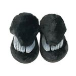 Womens Slippers Slides Thong Fuzzy Black Size 40/41 US 7/8 Photo 1