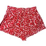 Free People  Red & White Linen Blend Boho Floral Emma Patch Pocket Shorts Size‎ Photo 3