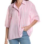 Lola River Linen Blend stripe Pink women size M Preppy nautical Size M Photo 0