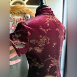 Vintage Scott McClintock mock neck Asian velvet column dress, size 8 Red Photo 8