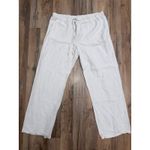 Liz Claiborne Liz‎ Claiborne Linen Cotton Wide Leg Pants Flax Beige Drawstring L Photo 2