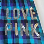 Victoria's Secret  Plaid Teal Purple VS Pajama Pants Sequin Size XS EUC #5974 Photo 2