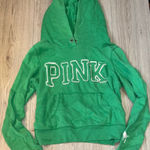 PINK - Victoria's Secret  Green white hooded sweater Hoodie Sweatshirt Photo 0