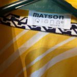 Vintage Masson Qiana size 16 top z& scarf 1970’s nylon geo print button down. Yellow Photo 3