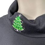 Qccker Factory Christmas Tree Turtle Neck Blouse Black Shirt Size M u Size M Photo 2