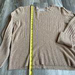 Liz Claiborne Y2K  Tan Women's Ribbed Lightweight Thin Sweater Button Sleeve Sz L Photo 4