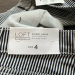Loft NWT Outlet Skinny Ankle Nautical Stripe Jeans | Dark Navy Blue | 4 Photo 4