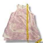 Helmut Lang  Terrene Tie Dye Print Silk Top Boxy Cut Crew Neck Lilac‎ size Small Photo 3