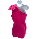 Alexia Maria Pink Silk One Shoulder Bow Detail Mini Dress‎ Size 10 Photo 3
