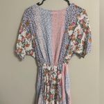 Everly  Patchwork Floral Jumpsuit Romper Size Small V Neck Shorts Resort Boho Photo 1