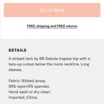 Jack by BB Dakota Jack BB Dakota Lace Up Front Top New With Tags Photo 3