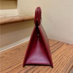 Maje NWT Embossed Croc Crocodile Leather Pyramid Handle Bag Red Strap Included Photo 3