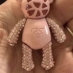 Betsey Johnson NWT Rhinestone Pink Pave Moveable Bear Holiday Necklace Candycane Photo 11