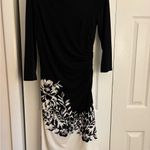 Lauren Ralph Lauren Black and White Floral Long Sleeve Dress Size 8 Photo 2