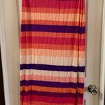 a.n.a  Orange/Purple Striped Pull On Stretch Maxi Skirt PL Photo 7