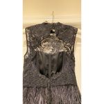 Alice + Olivia  Dress Women Size 0 Black lace with feathers Sleeveless Photo 5