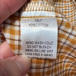 easel  Checkered Ruffle Sleeve Blouse - Tan Photo 4