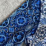 Jantzen Bloquv X  Swimsuit Small Zip Front Long Sleeve One Piece Blue Padded New Photo 3