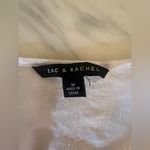 Zac and Rachel  White Size M Linen Crochet Lace Bohemian 3/4 Sleeve Blouse Photo 4