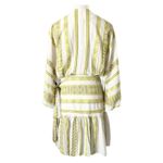 Devotion Twins Belted Mini Wrap Dress Brown Lime Green Off White Size Small Photo 3