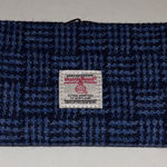 HARRIS TWEED NWTS GLEN APPIN BLUE & BLACK PLAID WALLET SILVER KISS LOCK CLOSURE Photo 0