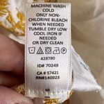 Loft linen cotton blend embroidered peasant top white yellow size petite large Photo 4