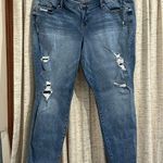 Torrid Distressed Plaid Backing Skinny Denim Jeans Photo 0