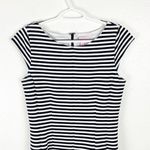 Lilly Pulitzer Briella Resort White Ottoman Stripe Lined Cap Sleeve Dress Medium Photo 9