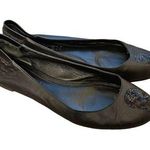 Alexander McQueen Black Leather Skull Flats Women's Size 38 Sequins Slip on Shoe Photo 0