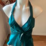 BCBGMAXAZRIA Elegant Teal Halter Top Photo 1