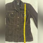 Women's Corduroy Jacket Size S Brown Button Front Pockets Studs Kikit Jeans Photo 4