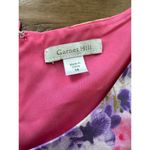 Garnet Hill  Silk Floral Tunic Dress 14 Boho Resort Bright Pink Purple Summer Photo 7