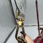 Furla  Vintage‎ Canvas And Hot Pink with Silver Snake Embossed Shoulder Strap Bag Photo 6