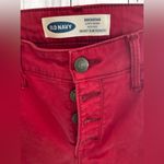 Old Navy  Rockstar Super Skinny High Rise Sateen Button Fly Jeans Women Sz 2 Red Photo 2