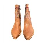Anthropologie Marco Delli Embroidered Leather Western Boot Size 36 Floral Cowboy Photo 4